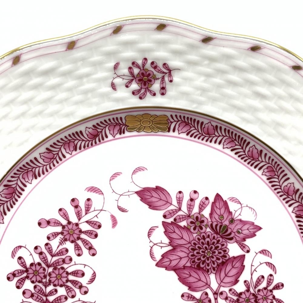 未使用 Herend ヘレンド P/00517 インドの華 ピンク デザートプレート 皿 陶器 食器 インテリア ギフト ブランド 管理RT28358の画像2