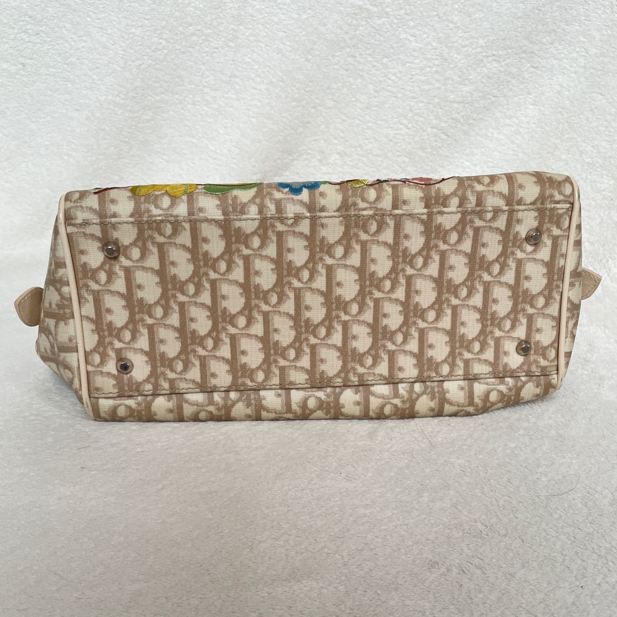 美品 少し汚れあり クリスチャン・ディオール ボストンバッグ トロッター ハンドバッグ Christian Dior 刺繍