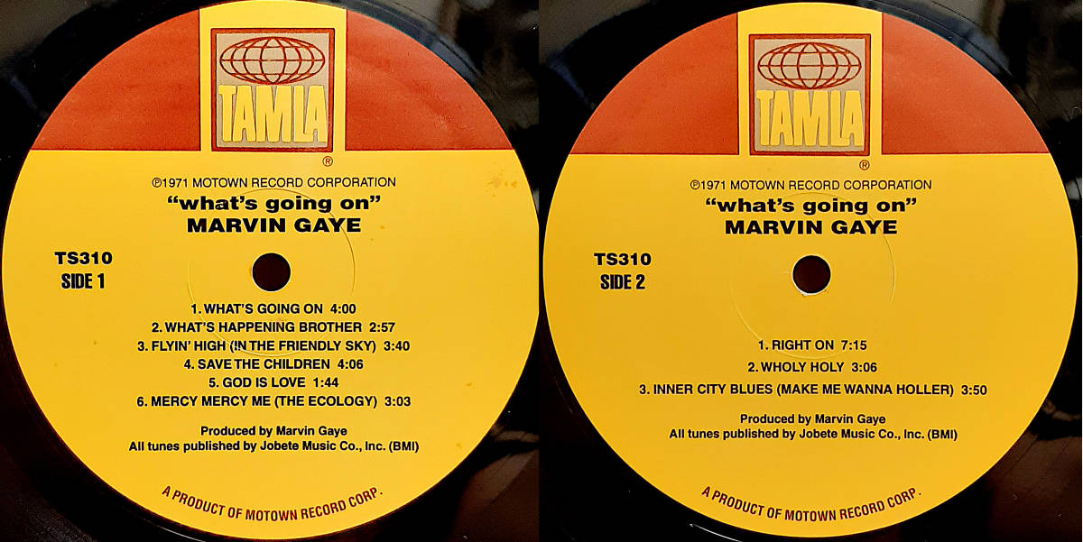 即決送料無料【US再発盤1LPレコード】Marvin Gaye - What's Going On / Tamla TS310 / ジャケット見開き仕様 歌詞付き / SOULソウル大名盤