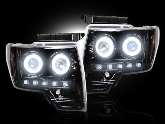 フォード Ford F150 F-150 09y-14y LED イカリング プロジェクター ヘッドライト 左右 セット ヘッドランプ 送料無料_画像3