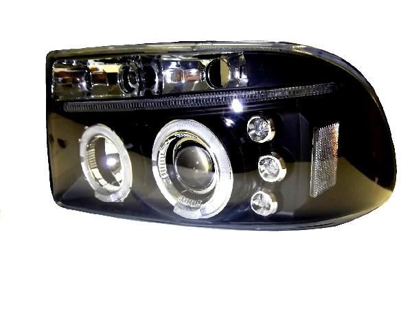 送料無料 特注日本光軸 ダッジ ダコタ デュランゴ LED プロジェクター ヘッドライト インナーブラック 左右セット クリアref ピックアップ_画像3
