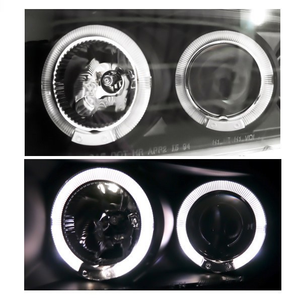 ダッジ ラム ピックアップ 1500 2500 3500 94-01y インナーブラック LED プロジェクター ヘッドライト 左右 アンバーref 日本光軸 送料無料_画像7