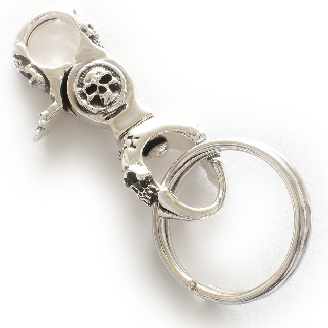 (KC-N010)SILVER925 Schic s Skull (..) head серебряный цепочка для ключей череп каркас gaikotsu кольцо для ключей брелок для ключа мужской / женский /