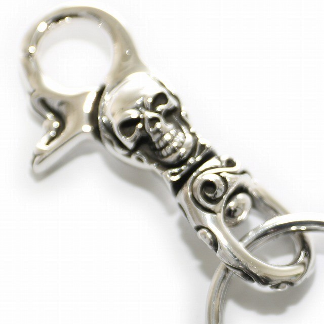 (KC-N013)SILVER925 Skull (..) кружка ma ключ серебряная цепь череп каркас gaikotsu кольцо для ключей брелок для ключа мужской / женский /