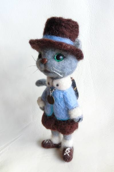  wool felt cat lovely Russia n blue hand made 