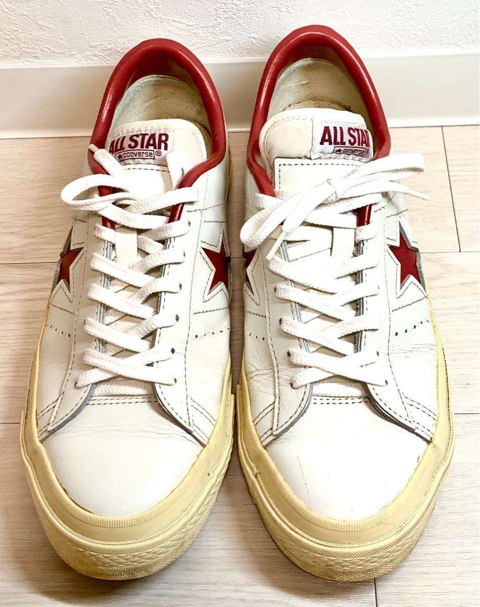 希少・日本製 CONVERSE ワンスター レザー 白赤星 ホワイト 希少・日本製 CONVERSE ワンスター レザー 白赤星 ホワイト