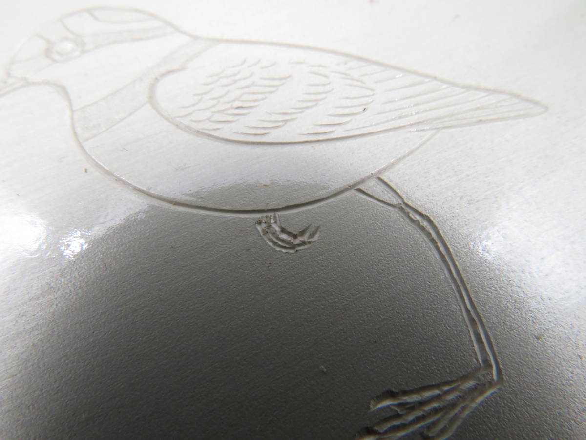 K1204 彫金師 片岡宏幹 造 千鳥 コースター 在銘 刻印 共箱 銀皿 茶道具 金属工芸 _画像9