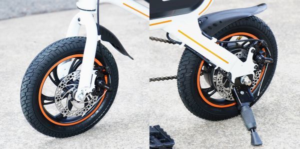  electric bike function installing! compact folding type. electric bike 12 -inch! rom and rear (before and after) disk brake * auto cruise function installing!V2 white 