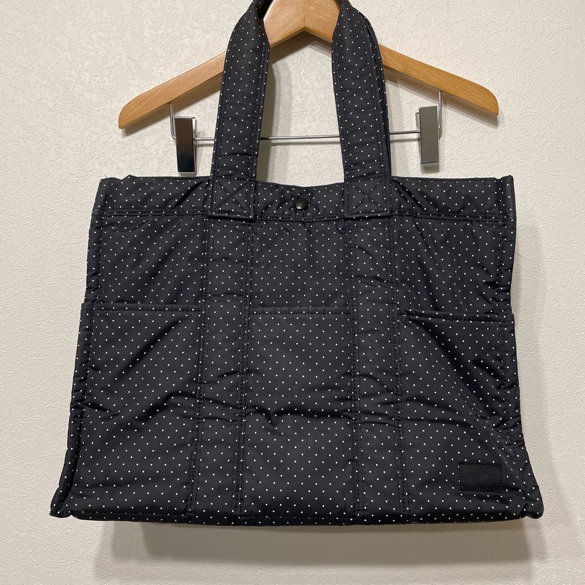  comparatively beautiful goods! rare Porter black beauty dot Boston bag tote bag Fujiwara hirosiPORTER polka dot BLACKbeauty Headporter 