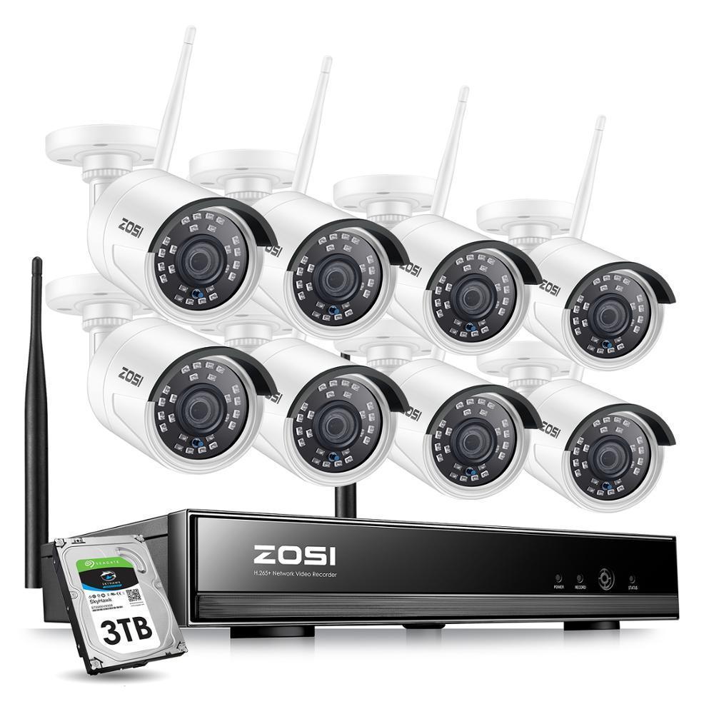 ZOSI 8CH CCTV system wireless 1080 720P NVR 8 piece outdoors P2P Wifi security camera 