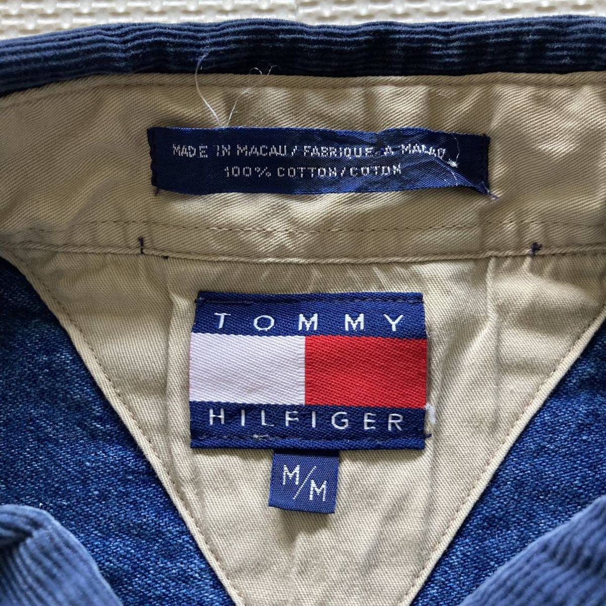 90's TOMMY HILFIGER トミーヒルフィガー デニムシャツ 長袖シャツ M_画像4