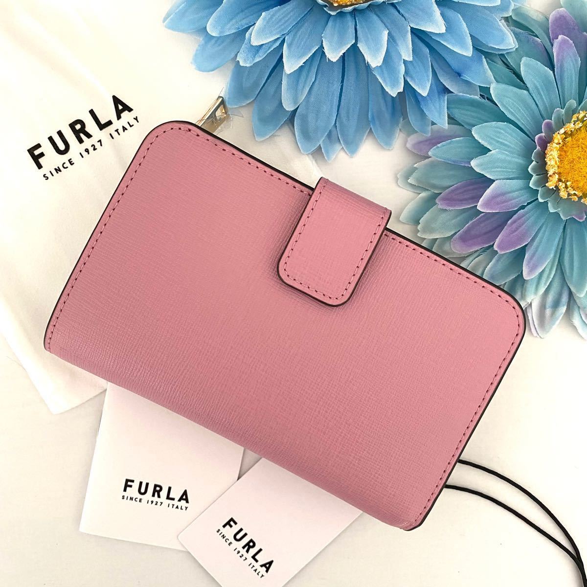 【新品】FURLA ピンク バニラ レザー 折り財布