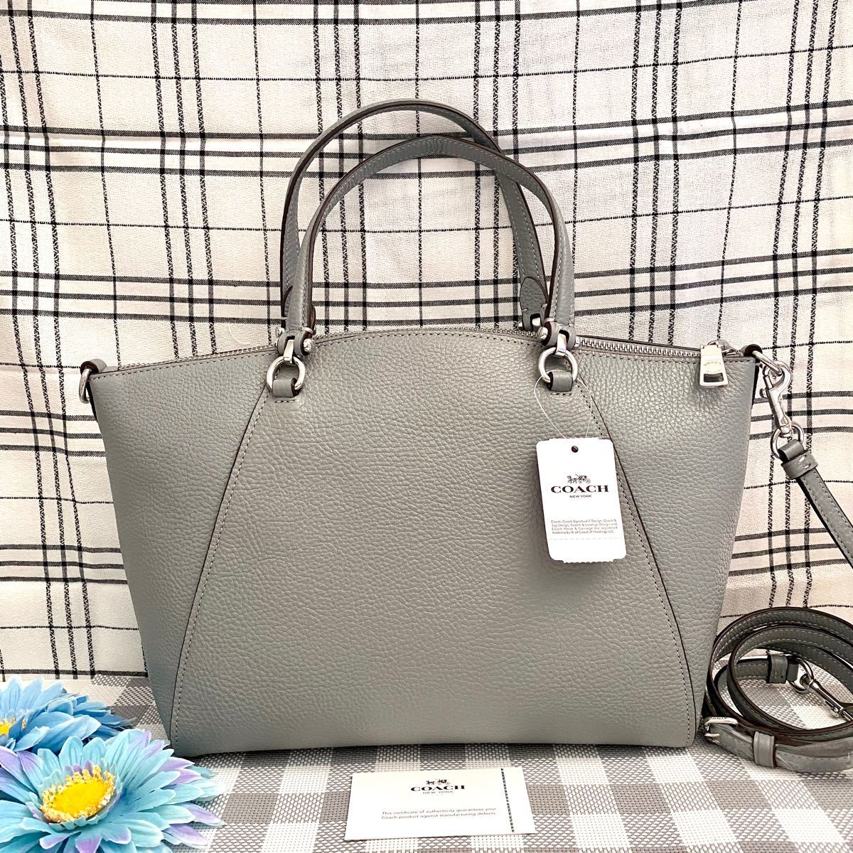 新品】COACH コーチ グレー レザー ショルダーバッグ｜Yahoo!フリマ