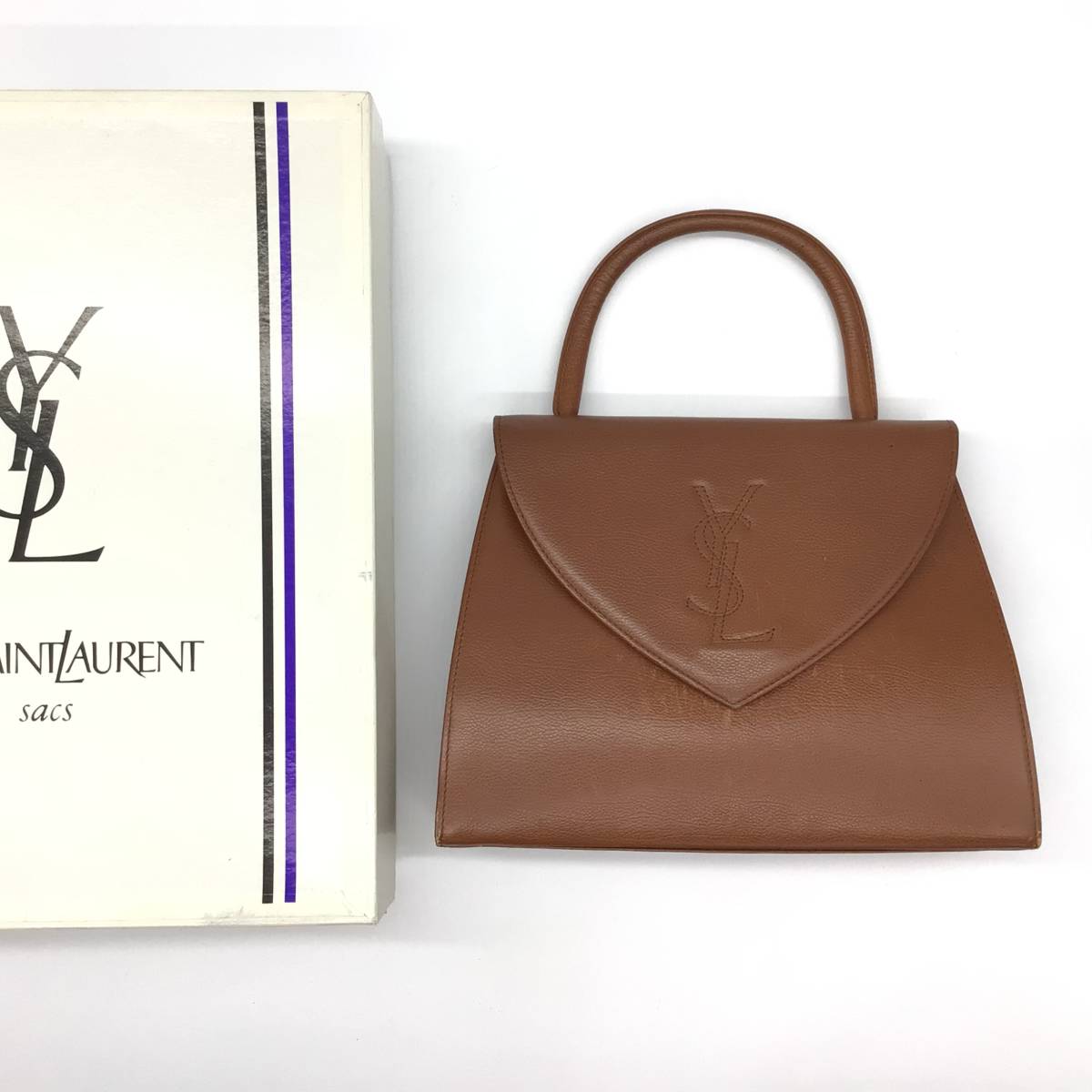 極 美品 保存袋 付き イヴサンローラン YSL ステッチ トート