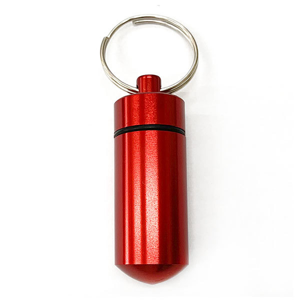  key holder miniature pill case medicine inserting Mini first-aid kit portable strap accessory bicycle car bike house key red 