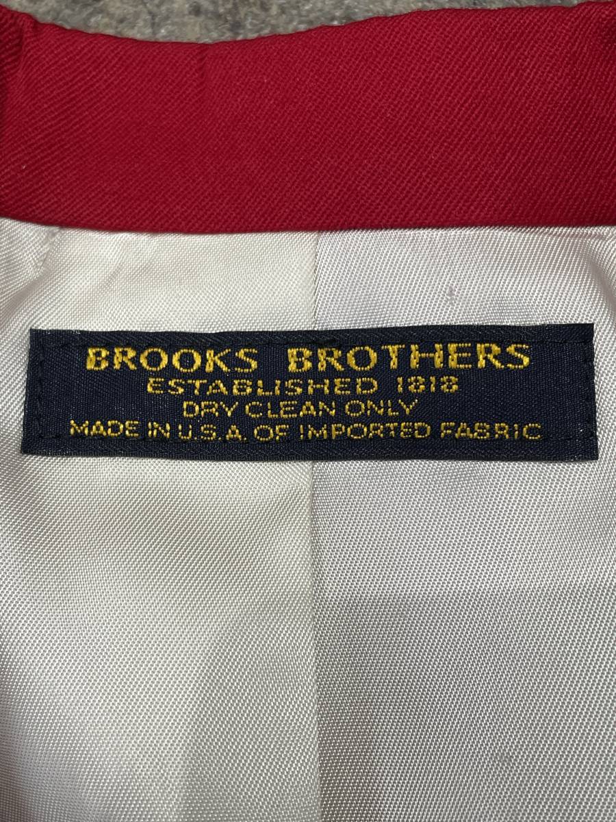 超希少！未使用品？80s 90s BROOKS BROTHERS 赤 ウールジャケット ダブルブレスト テーラード 金ボタン ブルックス ビッグジャケット(8)_画像3