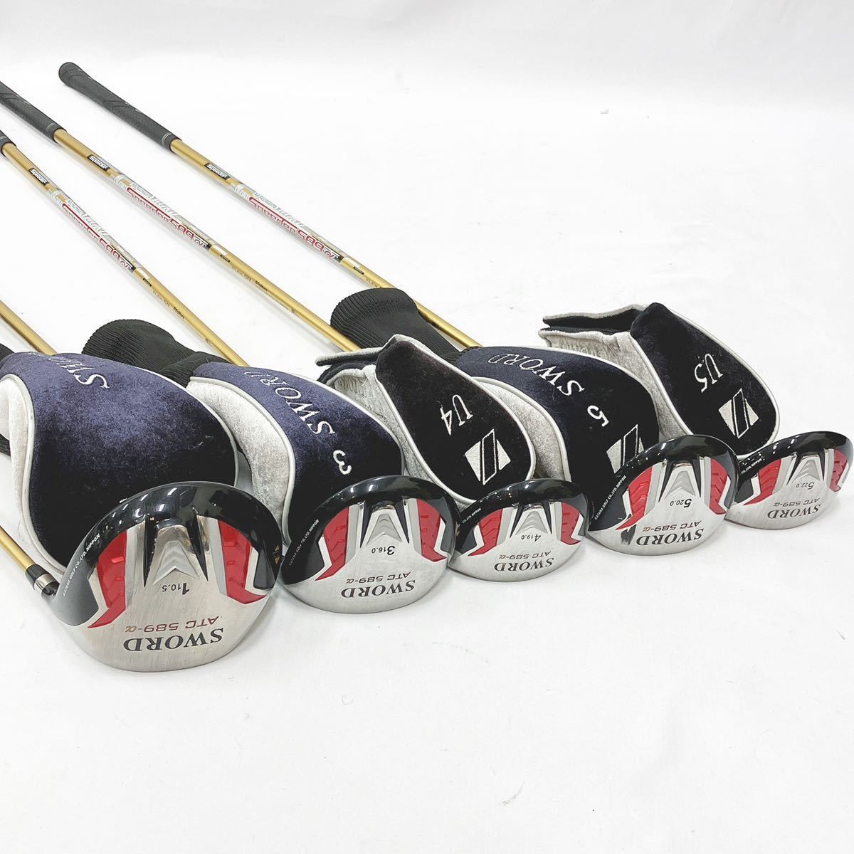 SWORD スウォード カタナゴルフ ウッド 5本セット 男性右利き ATC 589-α Speeder589α FLEXSR ヘッドカバー付き R尼0811