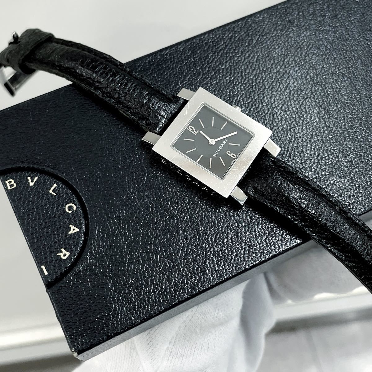 BVLGARI☆クアドラード/黒文字盤/クォーツ/腕時計 | noonanwaste.com