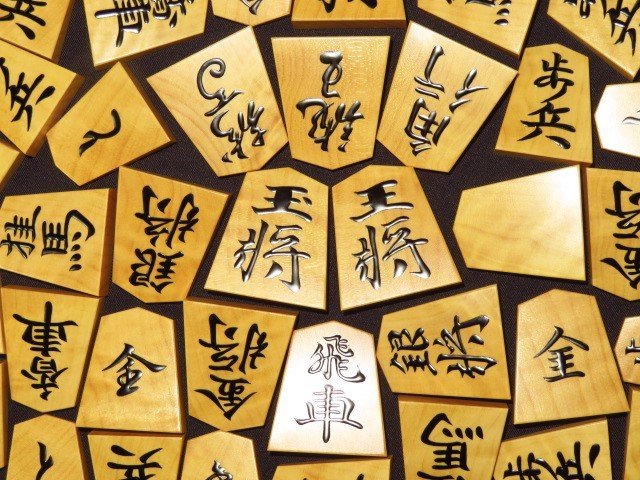 △蛍雪作源兵衛清安島黄楊根柾杢盛上将棋駒△新品/桐製平箱付 - www