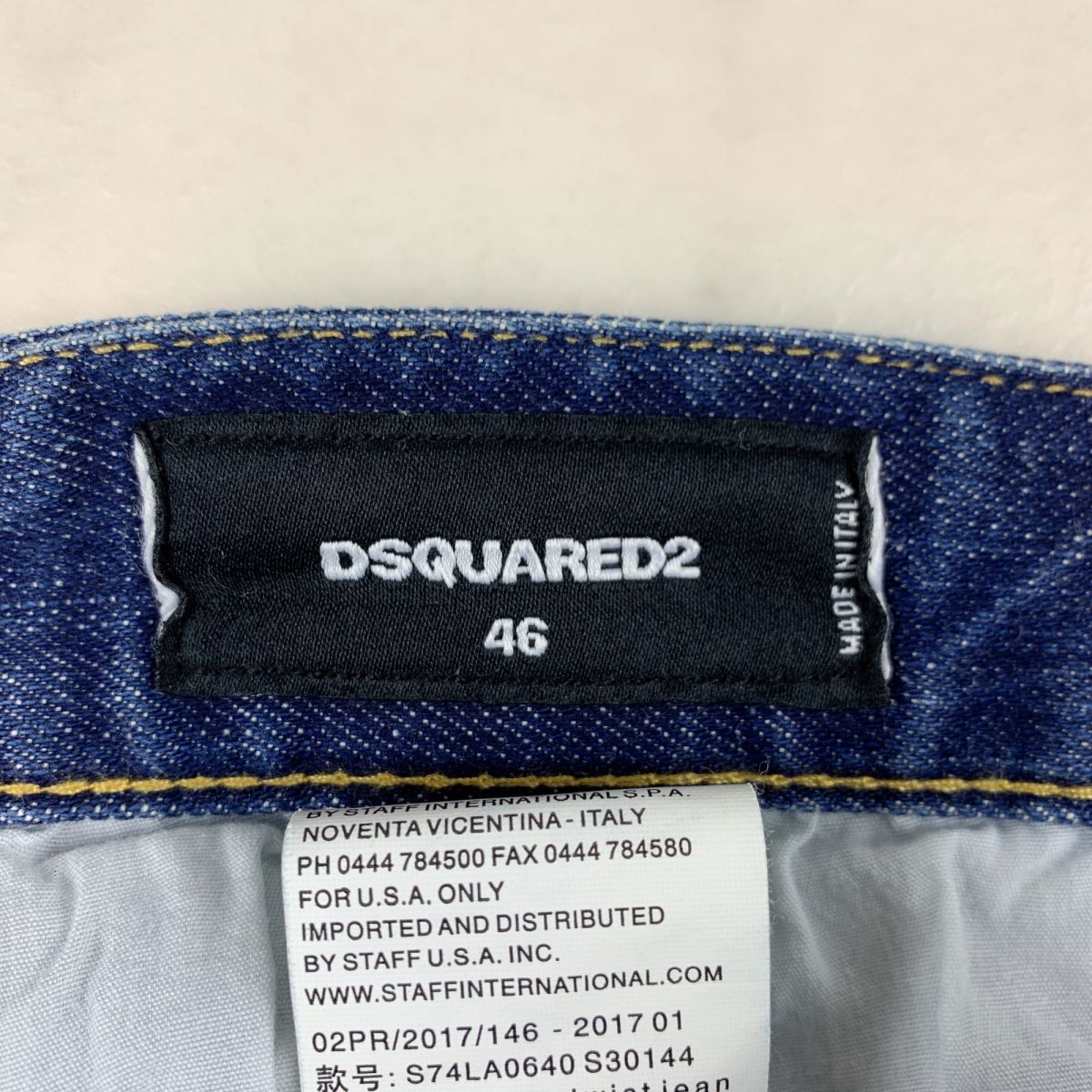 新品未使用 DSQUARED2 ディースクエアード クールガイ デニムパンツ ボトムス メンズ ペイント ダメージ加工 ブルー サイズ46*KB952_画像6