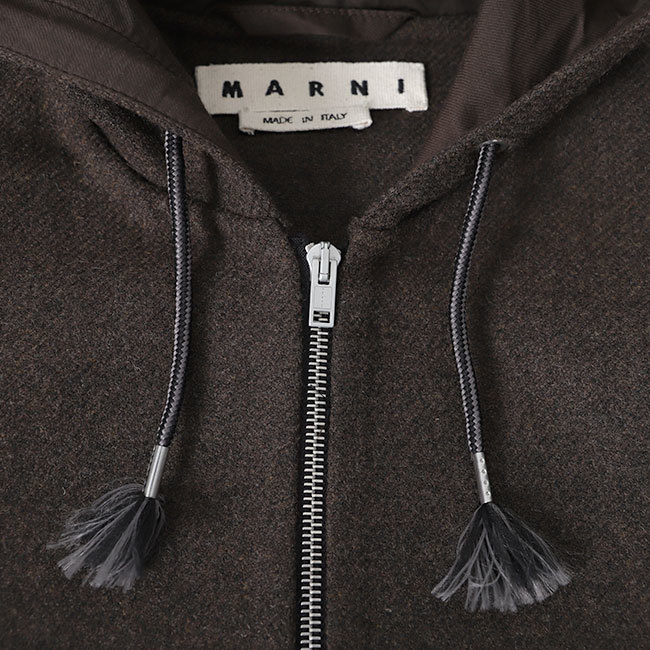  б/у одежда MARNI Marni шерсть Zip выше f- dead пальто TUMU0011A0 S52137 44 Brown мужской 