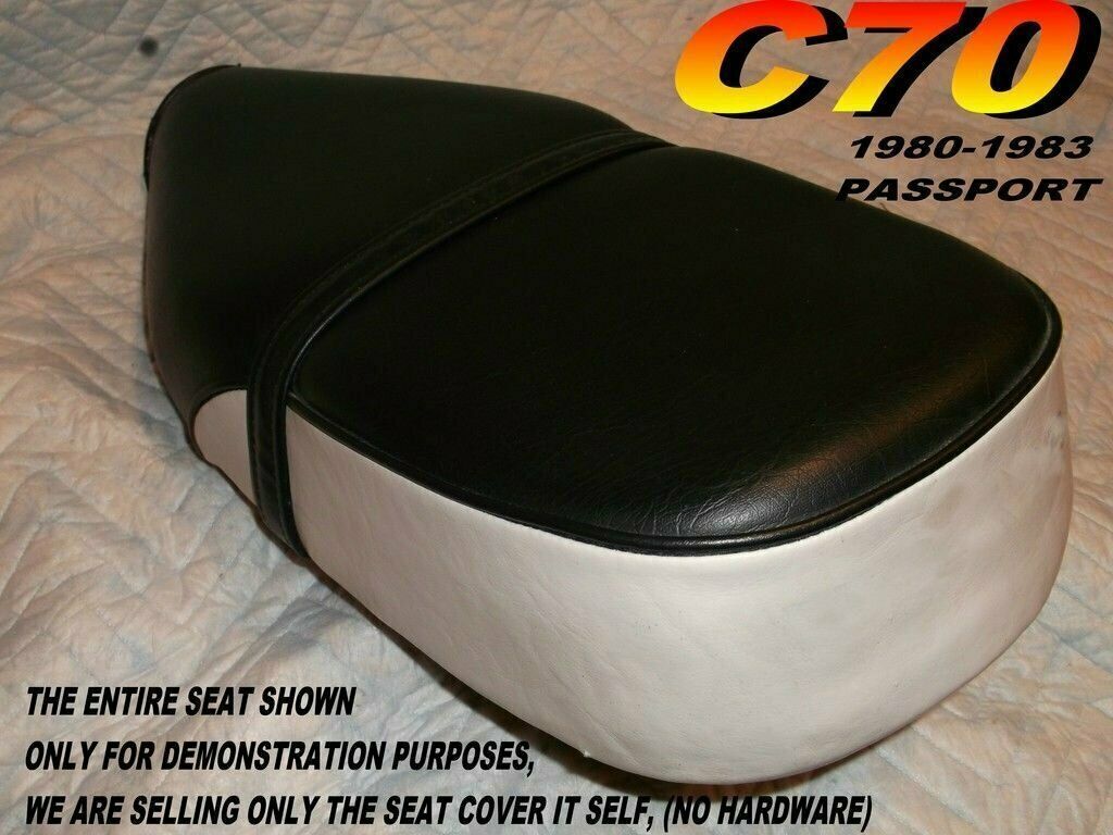 1EA NEW C70 1980 TO 1983 WHITE & BLACK SMOOTH (SEAT COVER ONLY) (S1125) 海外 即決