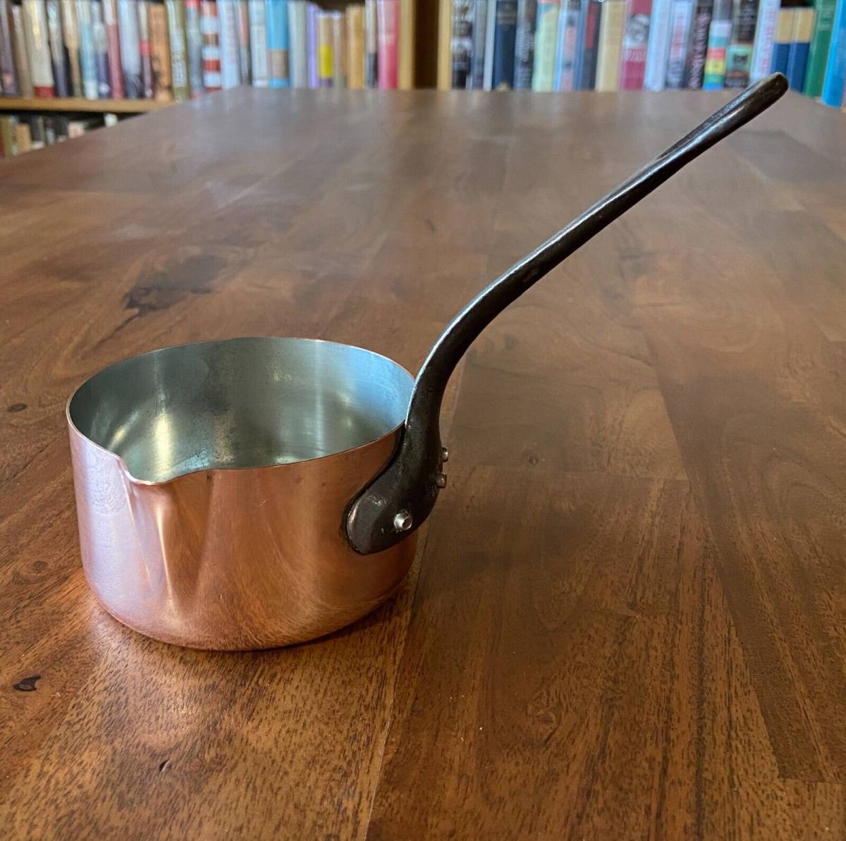 Copper Butter Warmer with Riveted Cast Iron Handle and Stainless Steel Lining 海外 即決