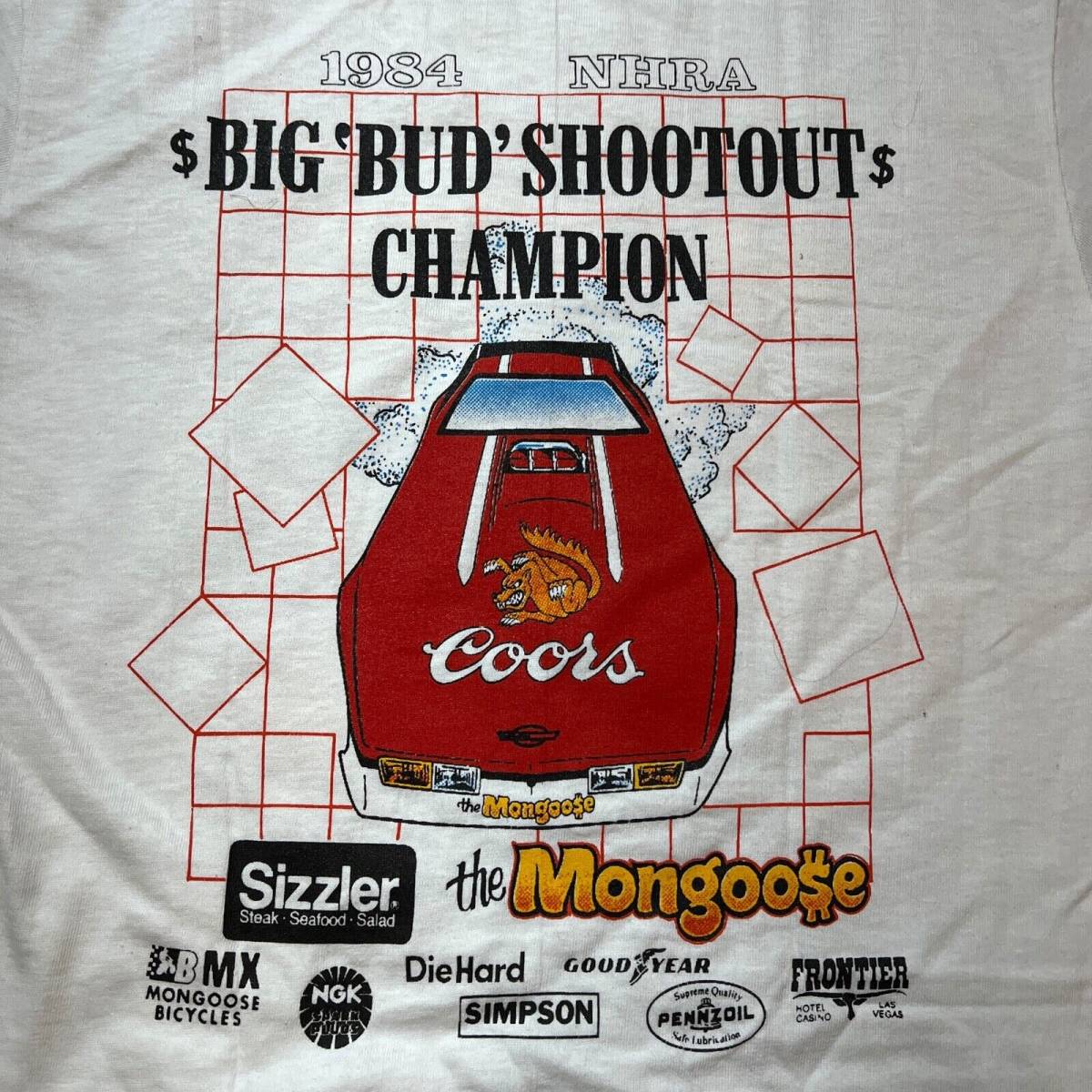 Vintage Mongoose BMX Drag Racing T-shirt Size S White 80's Tom Mongoose Mcewen 海外 即決 - 8