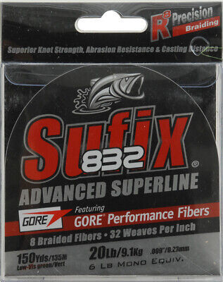 Sufix 660-020G 832 Braid 20 lb Low Visibility Fishing Line Green 150 Yard  海外 即決 - スキル、知識