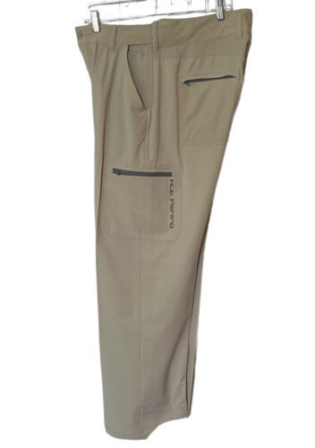 Huk Performance Fabric Fishing Pants Khaki Tan Outdoors Stretch Size M  Inseam 28 海外 即決 - スキル、知識