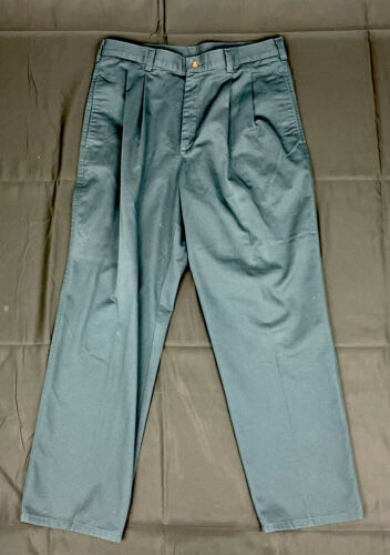 Duxbak Mens Pleated Dress Pants Size 36x30 Green Logo Vintage Cuffed 海外 即決