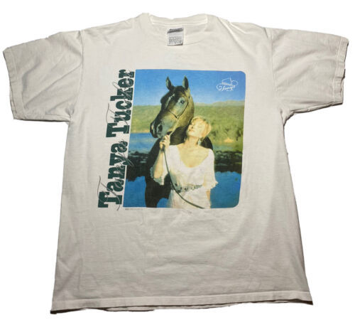 Vintage Tanya Tucker T-shirt Size Large County Music Tee White 海外 即決