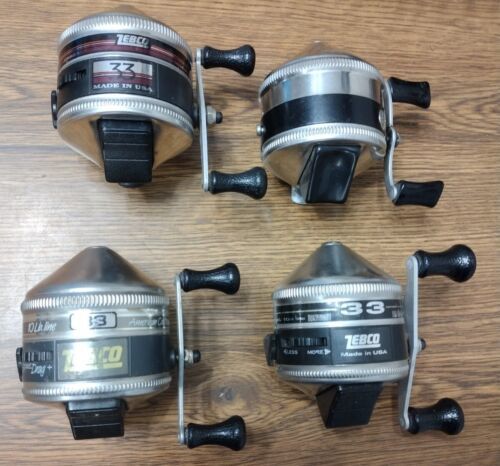 (LOT OF 4) Zebco 33 Spincast reels. All in great working condition!! 海外 即決