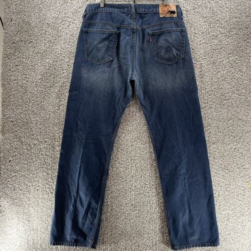 Levis 569 Jeans Mens 34x34 Loose Straight Leg Mid Rise Blue Denim Distressed 海外 即決