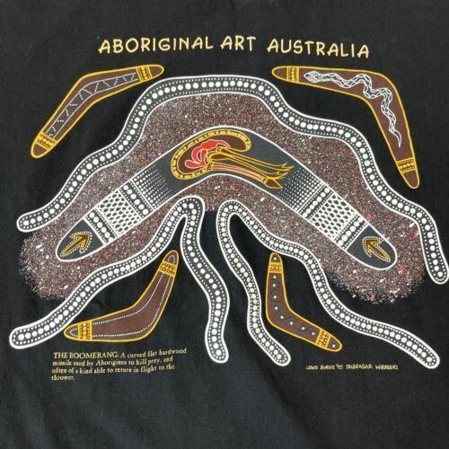 Vintage Tasmania Australia Souvenir Tee Large Aboriginal Art VTG 90s Unisex 海外 即決 - 1