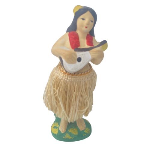 Aloha Hula Girl Ukulele Nodder Dashboard Dancer Bobble Hawaii Tiki VTG HTF 海外 即決