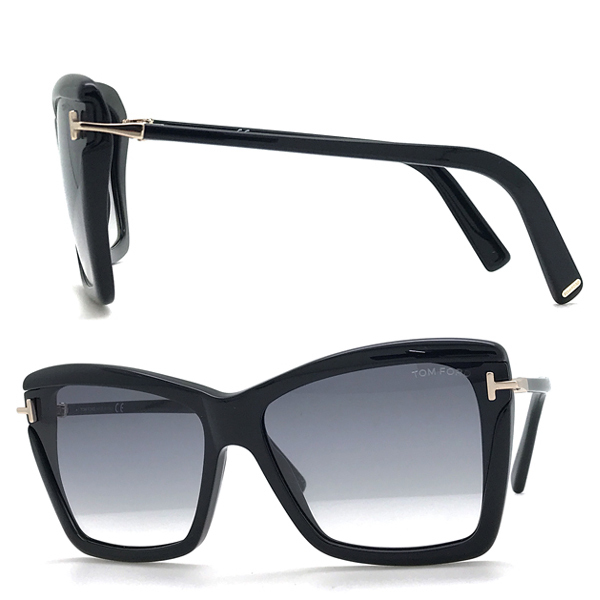 TOM FORD サングラス ブランド トムフォード Leah グラデーションブラック TF-0849-01B_画像1