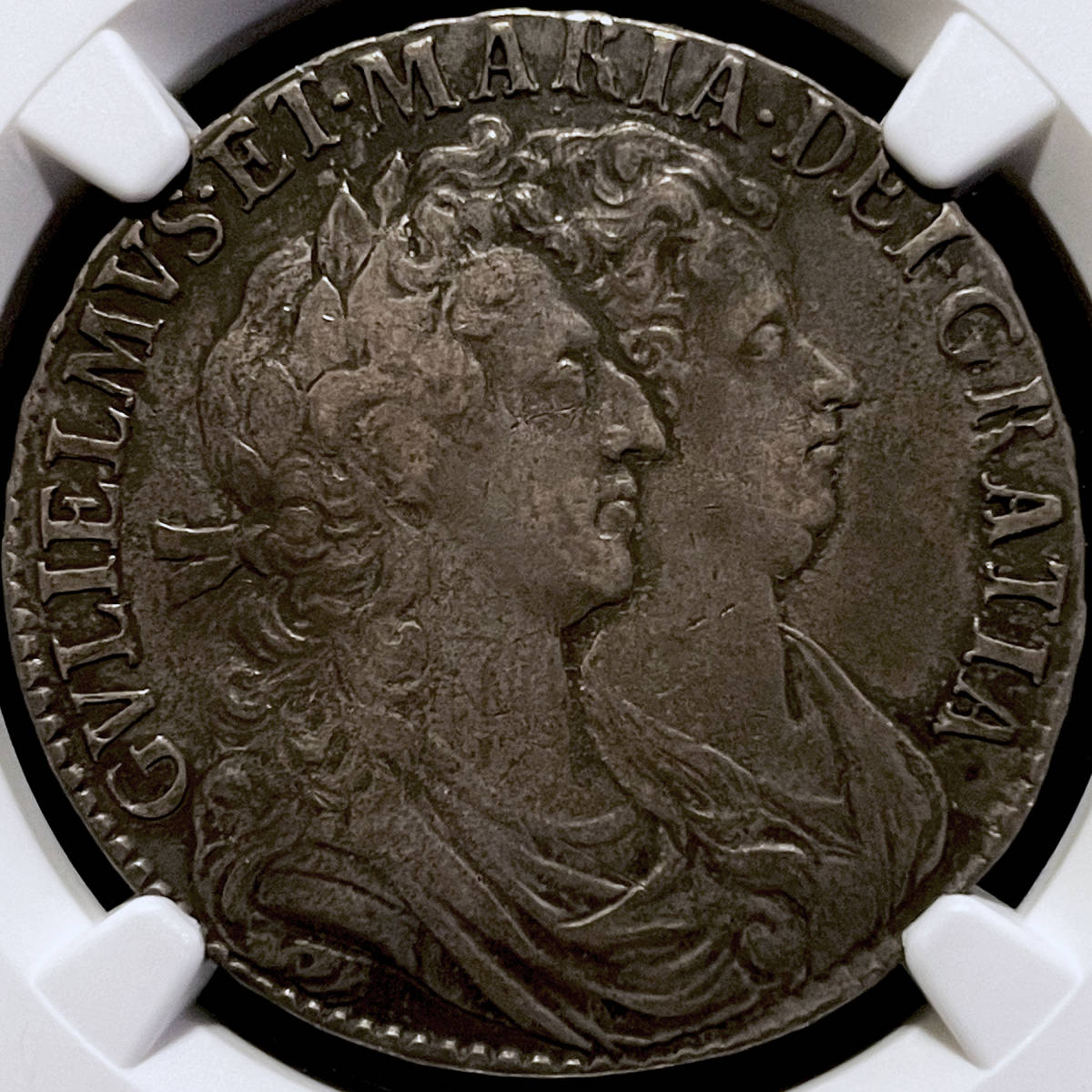 ☆世界4位 1689年 英国 ウィリアム&メアリー 1st肖像盾 ☆世界4位 1689年 英国 ウィリアム&メアリー 1st肖像盾