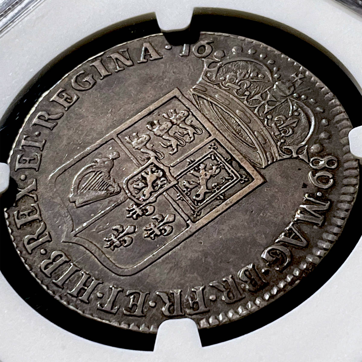 ☆世界4位 1689年 英国 ウィリアム&メアリー 1st肖像盾 ☆世界4位 1689年 英国 ウィリアム&メアリー 1st肖像盾
