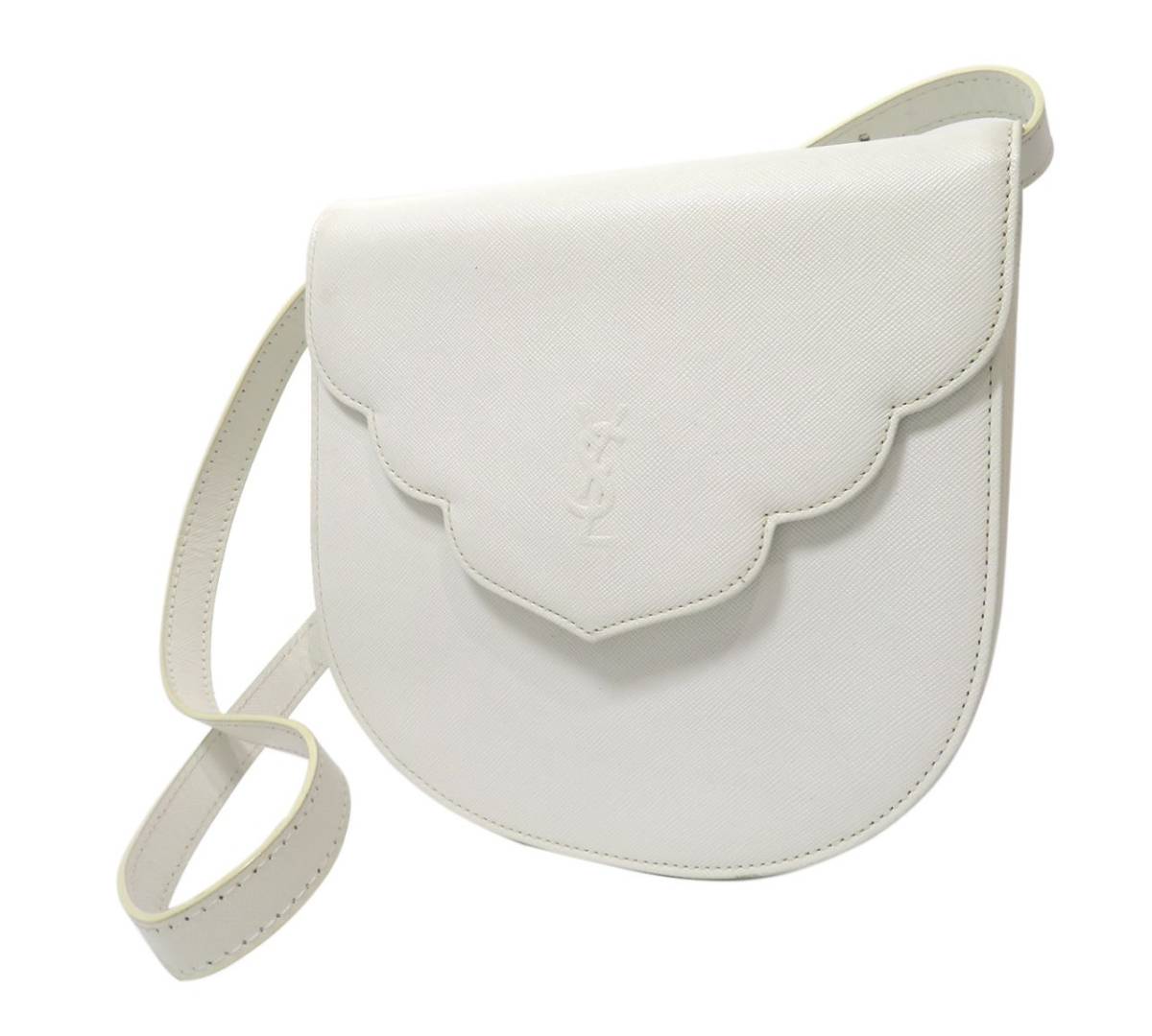 再入荷!】 Yves Saint Laurent イヴ サンローラン 革バッグ白 美品