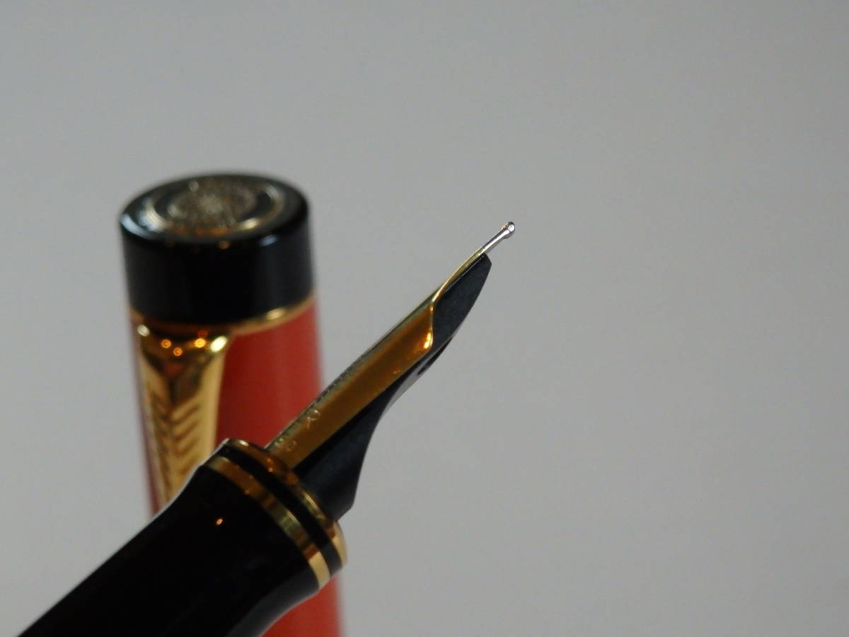 ◆【美品】パーカー　デュオフォールド　センテニアル万年筆　ビッグレッド　旧型　ペン先：18K750ソリッドゴールド　F_画像7