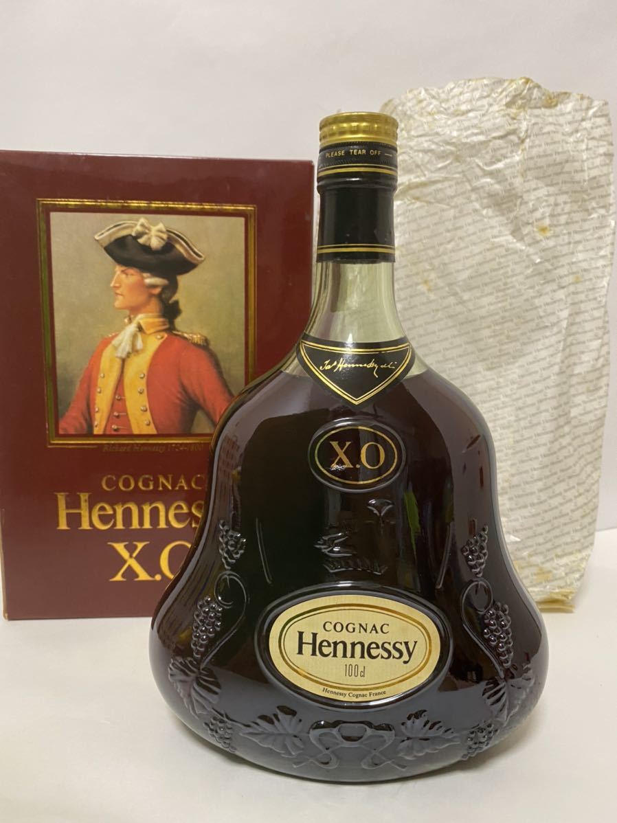 Hennessy ヘネシーXO 金キャップ グリーンボトル 1000ml 箱付 COGNAC