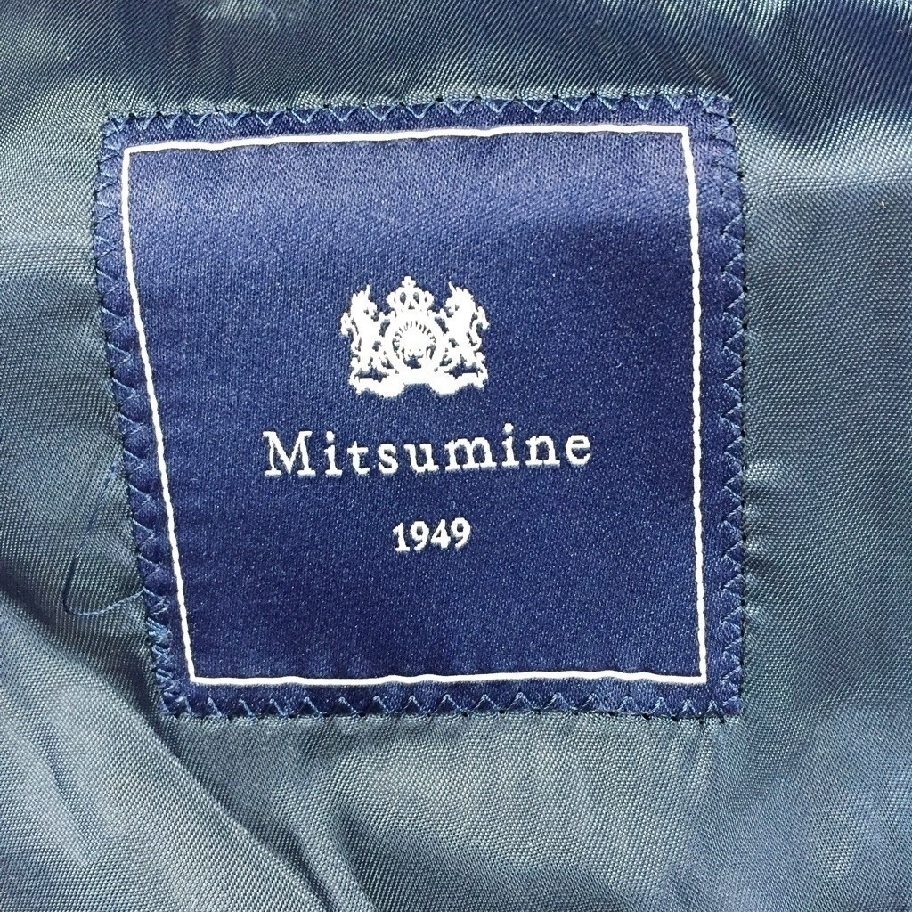 ◆お洒落な逸品◆Mitsumine/三峰 スーツ ジャケット ストライプ柄 ウール100％ ネイビー AB5メンズ K79 ｃ2688_画像4