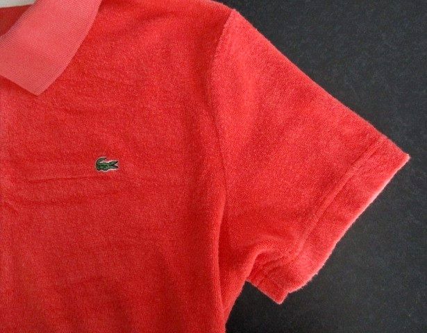 ★ レディース ラコステ LACOSTE デザイン 吸収性のある パイル地 半袖 ポロシャツ ４２サイズ （Lサイズ） オレンジ _画像8