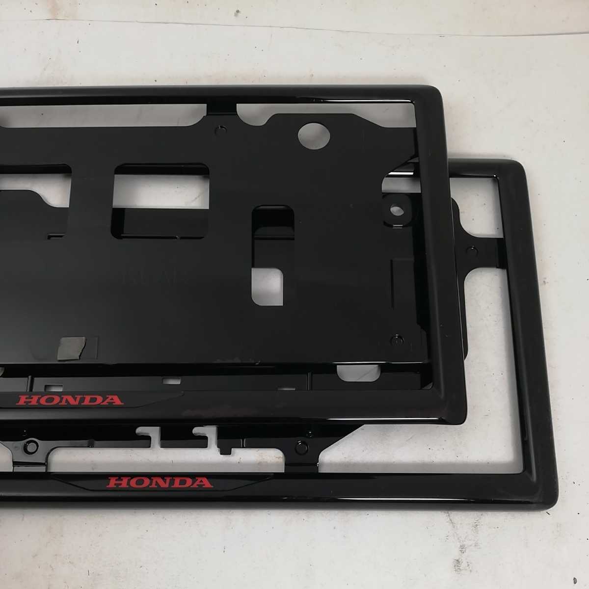 ホンダ 純正品 #E4 ナンバープレート枠 ブラック 前後2枚セット 希少 良品 9