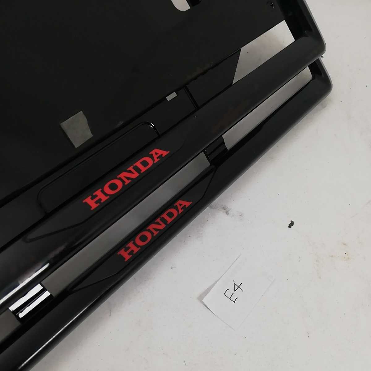 ホンダ 純正品 #E4 ナンバープレート枠 ブラック 前後2枚セット 希少 良品 7