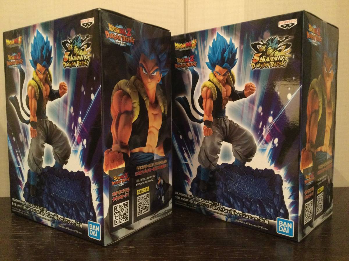 DRAGON BALL Z/DOKKAN BATTLE 5TH ANNIVERSARY FIGURE/ 超サイヤ人ゴッド超サイヤ人ゴジータ 2個セット フィギュア プライズ 新品 未開封_画像4