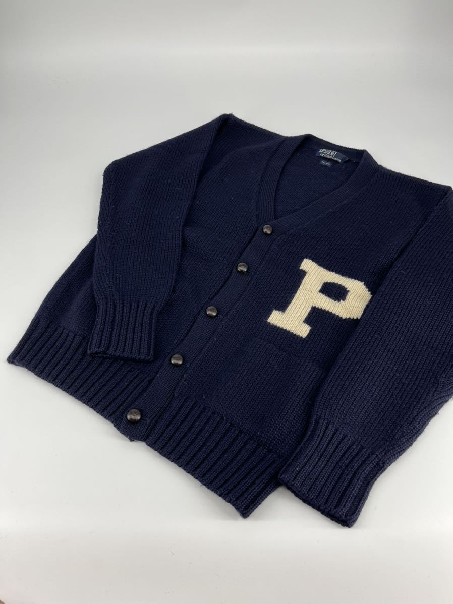 希少/美品 /ヴィンテージ /POLO RALPH LAUREN/デカ Pロゴ /ウール ニットカーディガン/M/ポロ ラルフローレン セーター ジャケット_画像1