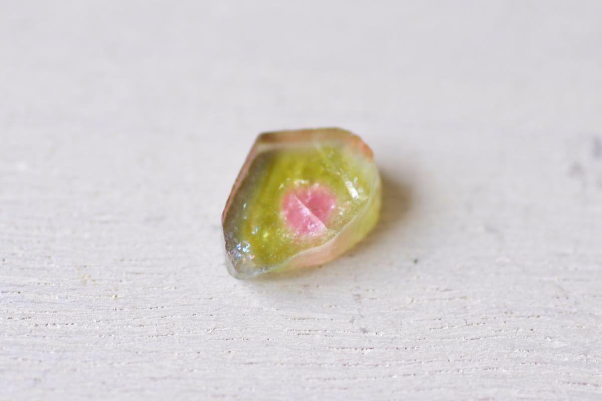 ウォーターメロン・トルマリン ブラジル産 スライス 3.25ct 11.8×8.6mm