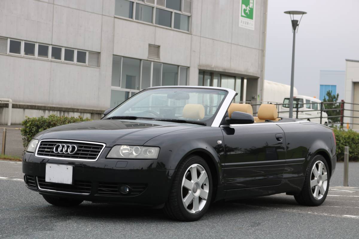 A4 cabriolet ebony black wine canopy beige leather HDD navi digital broadcasting dealer every year inspection maintenance repair history less inspection 32/3